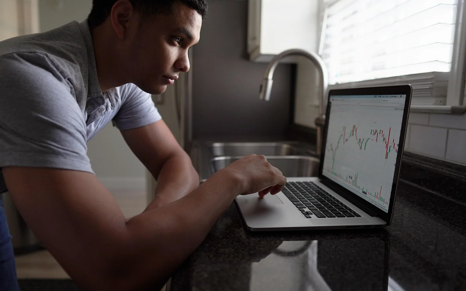 Man, computer and finance